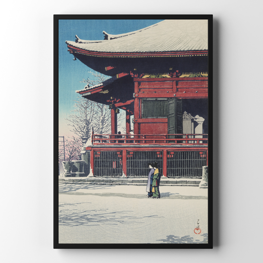Clear Weather after Snow at Asakusa Kannon Temple - Modern Japanese Art