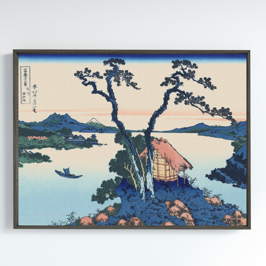 Utsikt över berget Fuji över Lake Suwa