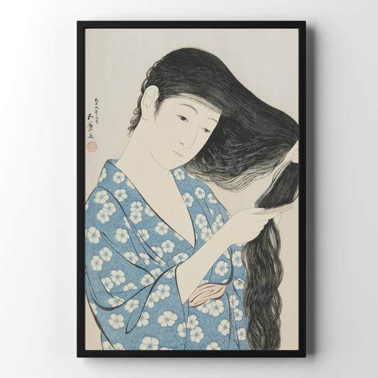 Woman Combing Her Hair - Modern Japanese Art